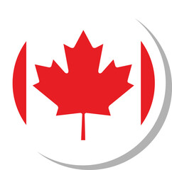 Canada flag circle shape, flag icon.