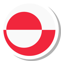 Greenland flag circle shape, flag icon.