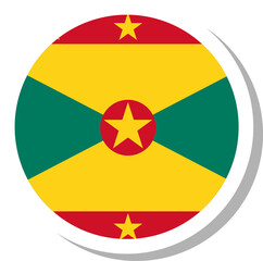 Grenada flag circle shape, flag icon.