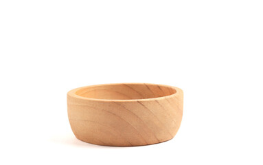 wooden bowl isolated on white background