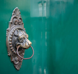 dog head door knocker bronze