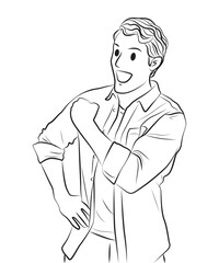 optimistic happy active young man cheerfully smiling