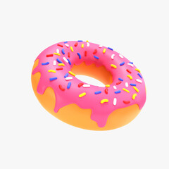 donut with sprinkles 3d render