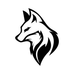 Fox silhouette logo symbol design illustration. Clean logo mark design. Illustration for personal or commercial business branding.