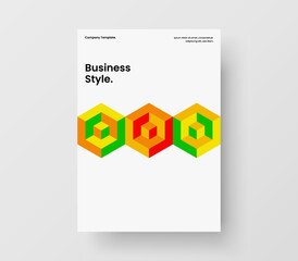 Amazing mosaic shapes leaflet illustration. Bright pamphlet vector design template.