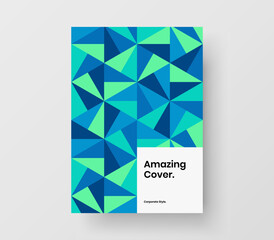 Trendy mosaic pattern front page concept. Original journal cover A4 vector design template.