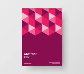 Amazing corporate cover design vector template. Multicolored geometric hexagons brochure concept.