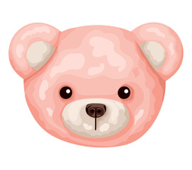 pink teddy face