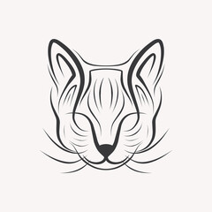 Fototapeta na wymiar Cat line art logo illustration design