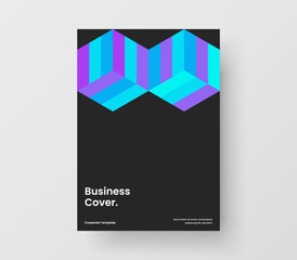 Modern geometric hexagons corporate identity illustration. Unique handbill A4 design vector concept.