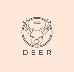 deer line art logo design