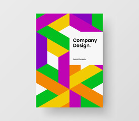 Bright leaflet A4 vector design concept. Unique mosaic tiles corporate brochure illustration.
