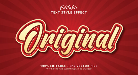 Vintage red and yellow original text, editable text effect