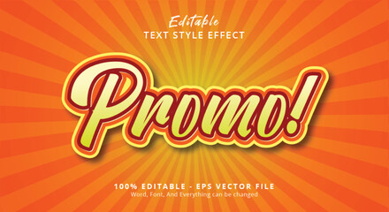 Vintage orange promo text, editable text effect
