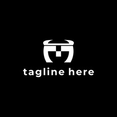 lettering m viking logo design