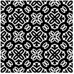 Vector pattern in geometric ornamental style. Black and white abstract background. Seamless repeat pattern.