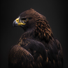Obraz premium Golden Eagle on Black Background