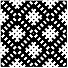Vector pattern in geometric ornamental style. Black and white abstract background. Seamless repeat pattern.
