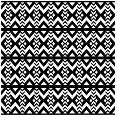 Vector pattern in geometric ornamental style. Black and white abstract background. Seamless repeat pattern.