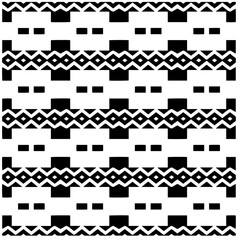 Vector pattern in geometric ornamental style. Black and white abstract background. Seamless repeat pattern.