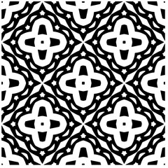 Vector pattern in geometric ornamental style. Black and white abstract background. Seamless repeat pattern.