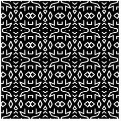 Vector pattern in geometric ornamental style. Black and white abstract background. Seamless repeat pattern.