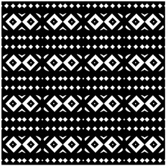 Vector pattern in geometric ornamental style. Black and white abstract background. Seamless repeat pattern.