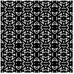 Vector pattern in geometric ornamental style. Black and white abstract background. Seamless repeat pattern.