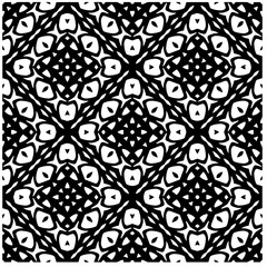 Vector pattern in geometric ornamental style. Black and white abstract background. Seamless repeat pattern.