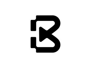 Professional and corporate letter B logo mark with music player concept for brand identity