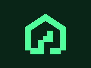 Home house real estate company logo and brand identity concept using grid system