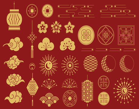 Chinese new year elements set. Chinese Happy New Year