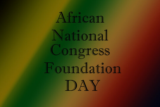 African National Congress Foundation Day With African Flag Color Background.