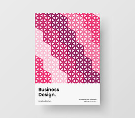 Creative geometric hexagons book cover concept. Clean flyer A4 vector design layout.