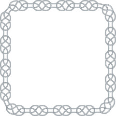 Square rope frame isolated on white background. Twisted cord.