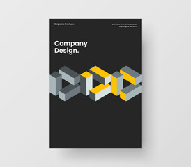 Isolated pamphlet A4 design vector illustration. Vivid geometric hexagons corporate identity concept.