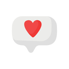 Love Chat Icon. Vector Symbol for E-Dating, Online Dating, Sexting, Love Texting, SMS, Romance, Valentine's Day, Messaging