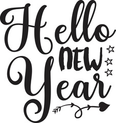 Hello New Year svg design