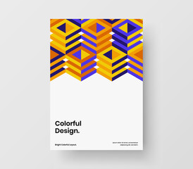 Isolated poster vector design template. Amazing geometric hexagons booklet concept.