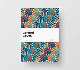 Trendy geometric shapes catalog cover illustration. Amazing flyer A4 vector design concept.