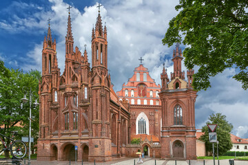 Fototapeta na wymiar Church of St. Anne, Vilnius, Lithuania