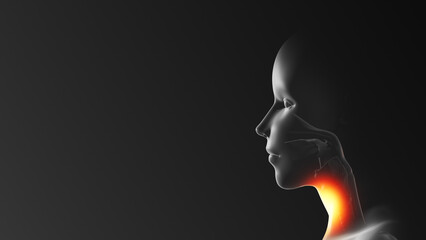 Infected human throat medical background