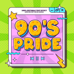 90s Pride Text Effect Editable 3d Cartoon Style