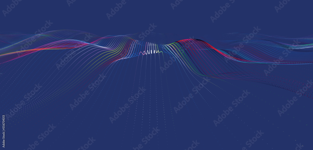 Poster abstract futuristic background. big data visualization. network connection. data transfer. 3d render