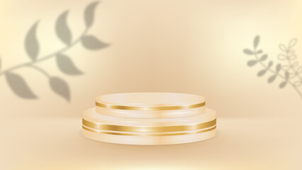 Modern podium golden color background. Fit for presentation design, website, banners, wallpapers, brochure, posters.