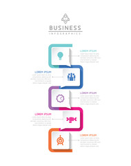 Fototapeta premium Connecting Steps business Infographic Template with 5 Elements