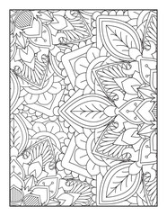 Fototapeta premium Floral Mandala Coloring Pages, Flower Mandala Coloring Page, Coloring Page For Adult 