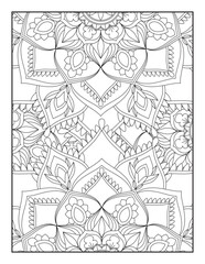 Floral Mandala Coloring Pages,  Flower Mandala Coloring Page, Coloring Page For Adult 
