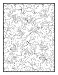 Fototapeta premium Floral Mandala Coloring Pages, Flower Mandala Coloring Page, Coloring Page For Adult 