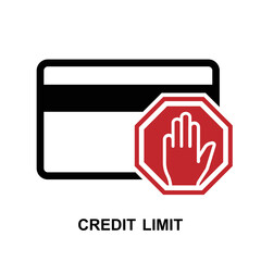 Credit limit icon. Credit limit concept isolated on white background vector illustration.